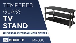 How to Assemble your TV Stand MountIt Entertainment Center Glass MI880 [upl. by Cyna]