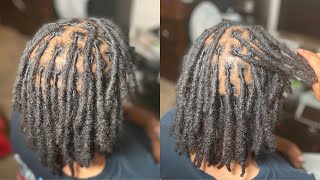 HOW TO RETWIST LOCS FOR BEGINNERS  w Aloe Vera Gel  Palm Rolling Method [upl. by Cirderf920]