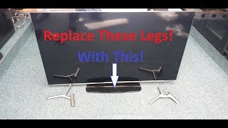 How To fit a Universal TV Central Stand  TV swivel base to replace the wide TV Legs [upl. by Boony]