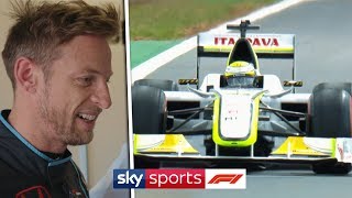 Jenson Button drives 2009 Brawn BGP001 car around Silverstone [upl. by Benedetta]