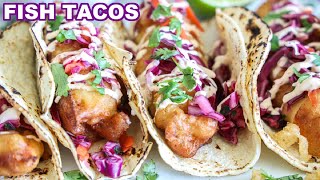 Baja Fish Taco Recipe with Homemade Guacamole [upl. by Anahcar]