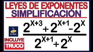 TEORÍA DE EXPONENTES  SIMPLIFICACIÓN Incluye Truco Fácil [upl. by Idur]