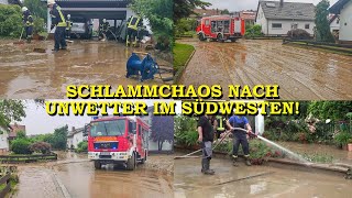 Schlammchaos nach Unwetter im Kraichtal  Wenn der Acker ins Dorf wandert   Feuerwehr im Einsatz [upl. by Jat]