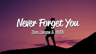 Zara Larsson  Never Forget You Lyrics ft MNEK [upl. by Bhayani]