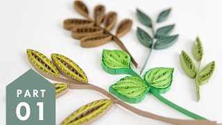 10 Paper Quilling LeavesPart 1  Art amp Craft Tutorials by HandiWorks [upl. by Vina]