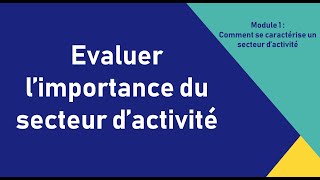 Evaluer limportance du secteur dactivité [upl. by Helaina]