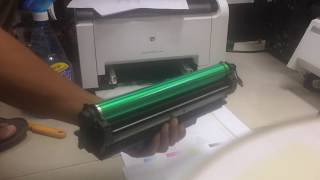 how to clean image drum for printer hp laser jet CP1025 color [upl. by Tedmund520]