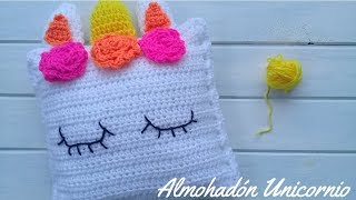 Almohadón Unicornio Tejido a Crochet  Paso a Paso [upl. by Nosittam]