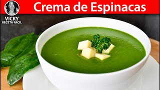 Sopa o Crema de Espinacas  VickyRecetaFacil [upl. by Deragon]