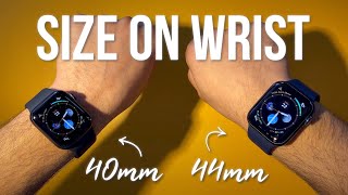 Size Comparison ON WRIST Apple Watch Series 6 40mm vs 44mm [upl. by Tterrab150]