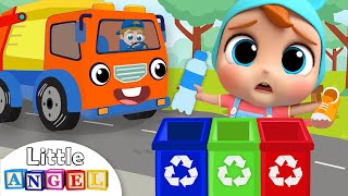 Garbage Truck Helps Us Clean Up Trash  Little Angel Nursery Rhymes amp Kids Songs [upl. by Ellison421]