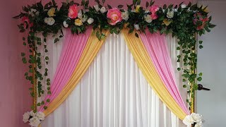 DIY WEDDING BACKDROP  ENGAGEMENT BACKDROP  WEDDING DECORATION IDEAS  PELAMIN TUNANGAN  NIKAH [upl. by Levana]