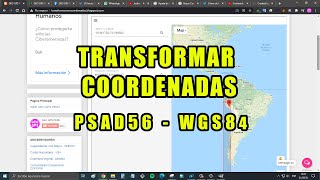 Transformar Coordenadas PSAD56 a WGS84 [upl. by Harlie229]