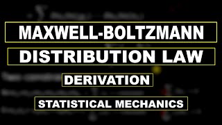 Maxwell Boltzmann Distribution law Derivation by mathOgenius [upl. by Etnovaj860]