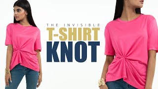 The Ultimate TShirt Knot  Glamrs Style HACK [upl. by Anele]