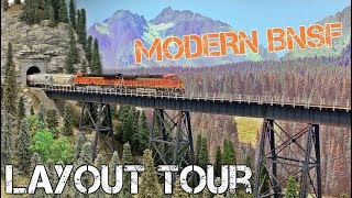 Layout Tour  Modern BNSF Fall River Division in HO Scale [upl. by Abocaj161]