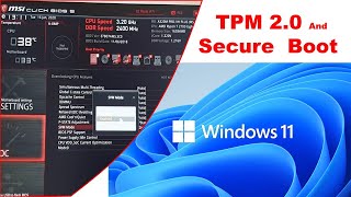 Windows 11 How to Enable TPM 2 0 and Secure Boot in BIOS AMD RYZEN MSI 2021 [upl. by Plunkett]