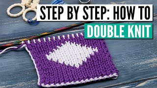 How to do double knitting  Getting started changing colors the best selvage etc [upl. by Aitsirhc]