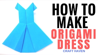 How to Make Origami Dress  Easy Tutorial for Beginners  Paper Dress [upl. by Ahsenra]