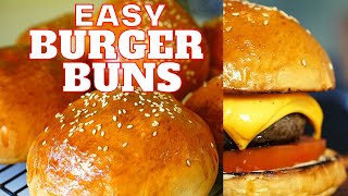 Easy Burger Buns in 45 minutes  Easiest Burgers from scratch [upl. by Veriee]