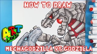 How to Draw MECHAGODZILLA VS GODZILLA [upl. by Pierrepont693]