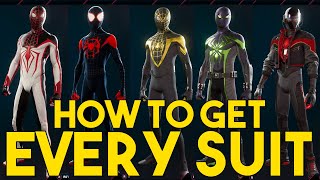 How to Get Every Suit in SpiderMan Miles Morales [upl. by Bonn260]