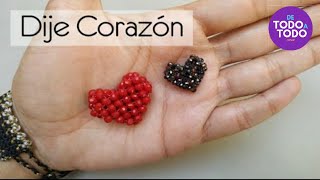 💜DIJE CORAZÓN con rondelas cristales o cuentas Paso a paso Cómo hacer un corazón con cristales [upl. by Pearline]