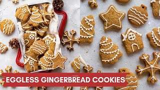 EGGLESS GINGERBREAD COOKIES NO EGGS NO MOLASSES  EASY CHRISTMAS COOKIES RECIPE WITH ICING [upl. by Attenwahs]