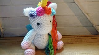 Unicorn crochet amigurumi  Step by Step [upl. by Urbannai]