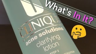 Cliniques Acne Solutions Clarifying Lotion  Whats In It [upl. by Inilam]