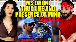 M S DHONI THUG LIFE AND PRESENCE OF MIND VIDEO REACTION [upl. by Amaso804]