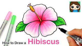 How to Draw a Hibiscus Flower Easy 🌺 [upl. by Tnerb]