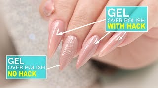 How To Gel Over Polish  No Wrinkles [upl. by Ahseym526]