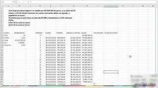 Ejercicio Tabla de amortización [upl. by Brunk]