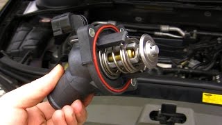 How to Ford Mondeo amp Focus Duratec HE thermostat replace [upl. by Acinod38]