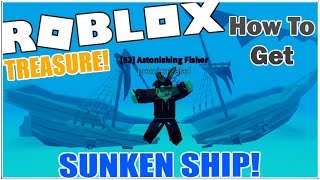 HOW TO FIND SUNKEN SHIPS AND GET TREASURE CHESTS IN FISHING SIMULATOR ROBLOX [upl. by Toiboid]