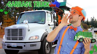 Blippi Garbage Truck Song  Trucks For Kids  Learn About Recycling  Blippi Videos [upl. by Christis]