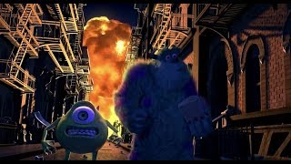 Monsters Inc 2001  The Harryhausens scene with the unused explosion bit restored [upl. by Fayth]