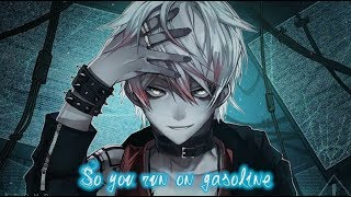 【Nightcore】→ Gasoline Rock Cover  Lyrics [upl. by Zelma]