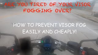 How to Prevent Motorcycle Visor From Fogging Up Easy Hack [upl. by Silloc]