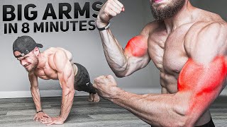 Build Big ARMS in 8 Minutes AT HOME NO EQUIPMENT [upl. by Mossolb]