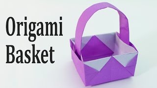 Origami Easter Basket Tutorial Traditional [upl. by Dierdre]