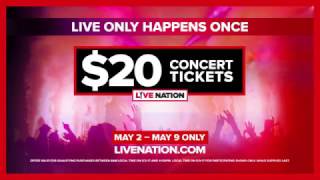 Live Nation 20 Ticket Offer  May 2  May 9 [upl. by Aivat150]