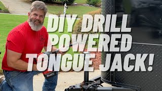 DIY DRILL POWERED TONGUE JACK FOR A TRAILER [upl. by Ennaeirb]