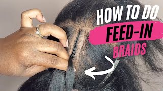 HOW TO do FEEDIN BRAIDS for Beginners [upl. by Olimac490]