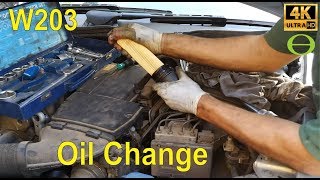 How to change oil and oil filter on cclass Mercedes W203 [upl. by Hardunn]