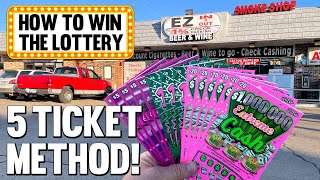 How to Win the Lottery 💰 5 TICKET METHOD 🔴 Fixin To Scratch [upl. by Portia]