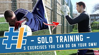 Goalkeeper Solo Training 1  5 exercises you can do on your own at home [upl. by Treborsemaj]