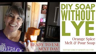 DIY Soap without Lye Orange Spice Melt and Pour Soap [upl. by Olbap131]