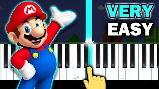 Super Mario  Theme Song  VERY EASY Piano tutorial [upl. by Ardnuassac]